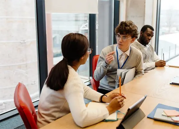 Accounting interns working