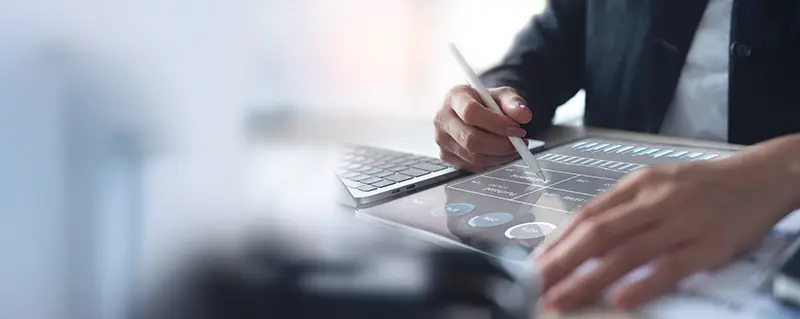 Business person on tablet