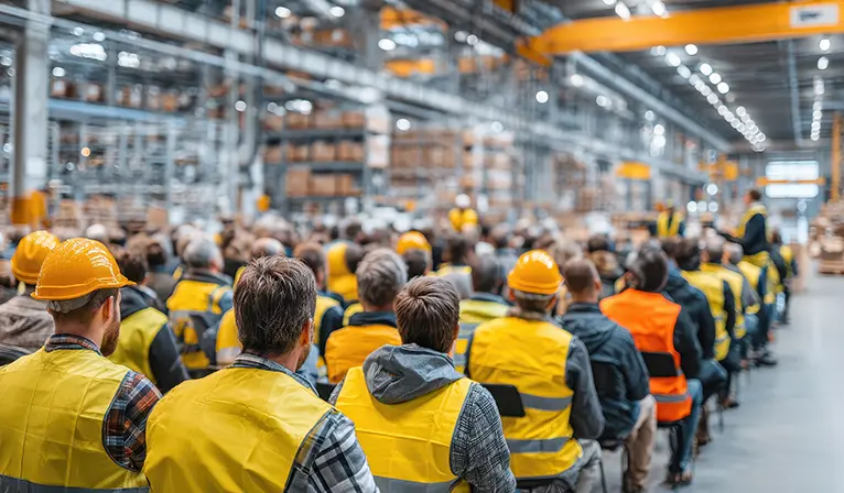 Construction team meeting