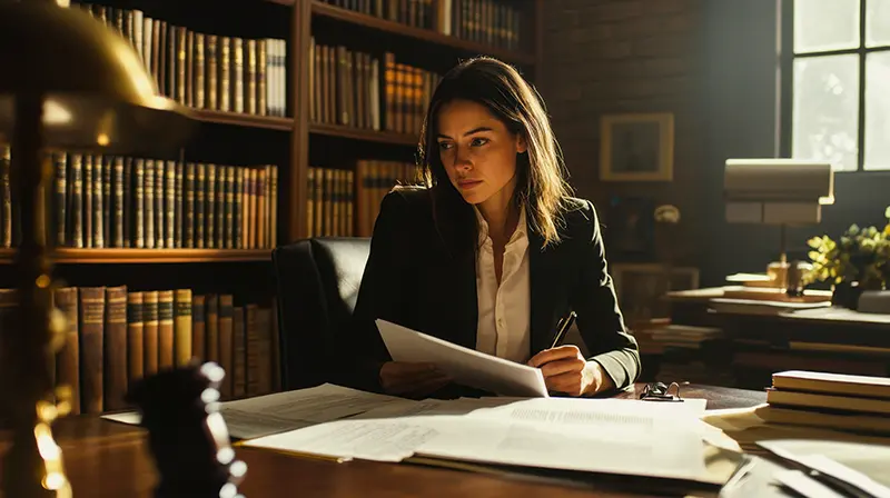 Legal assistant working in office